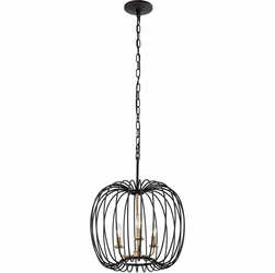 Varaluz 375P03CBHG Nico Modern Carbon / Havana Gold 18" Drop Lighting Fixture