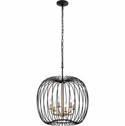 Varaluz 375P06CBHG Nico Modern Carbon / Havana Gold 24" Hanging Light