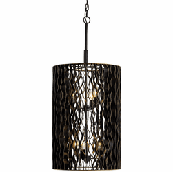 Varaluz 380F06MBFG Estela Contemporary Matte Black / French Gold Foyer Lighting