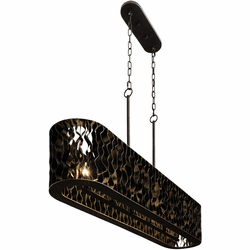 Varaluz 380N06MBFG Estela Modern Matte Black / French Gold Island Light Fixture