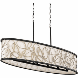 Varaluz 381N06MBAR Scribble Contemporary Matte Black / Artifact Kitchen Island Lighting