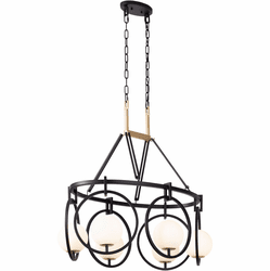 Varaluz 388N06MBFG Stopwatch Contemporary Matte Black / French Gold Hanging Lamp