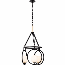Varaluz 388P03MBFG Stopwatch Contemporary Matte Black / French Gold Hanging Pendant Light
