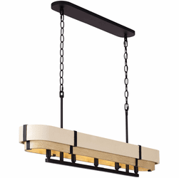 Varaluz 389N05MBHN Blonde Moment Modern Matte Black / Honey / Medium Oak Kitchen Island Lighting