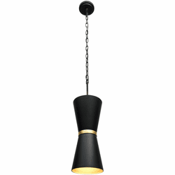 Varaluz 390P02MBFG Mad Hatter Contemporary Matte Black / French Gold Mini Lighting Pendant