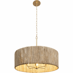 Varaluz 391P06FG Jacob's Ladder French Gold Drum Drop Lighting Fixture