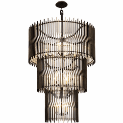 Varaluz 393C18MBFG Park Row Modern Matte Black / French Gold Pendant Lamp