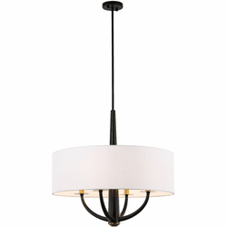 Varaluz 503P04BLSB Patchwork Black / Satin Brass 24" Drum Hanging Light