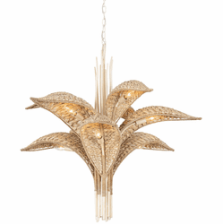 Varaluz 519C09CW Century Palm Modern Country White Chandelier Light