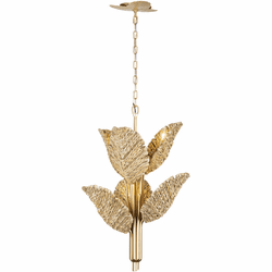 Varaluz 901C06FGN Banana Leaf Tropical French Gold Drop Lighting
