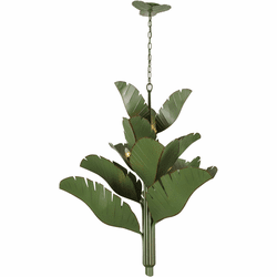Varaluz 901C12 Banana Leaf Contemporary Banana Leaf Pendant Lamp