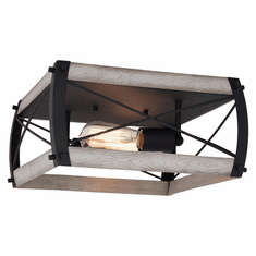 Vaxcel C0254 Montclare Modern Textured Black and White Ash Flush Mount Lighting
