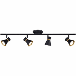 Vaxcel C0287 Alto Modern Matte Black and Satin Brass LED Track Lighting Kit