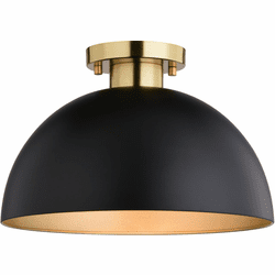 Vaxcel C0306 Devon Contemporary Matte Black and Satin Brass Overhead Lighting