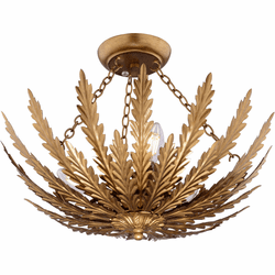 Vaxcel C0319 Ozette Contemporary Painted Gold Ceiling Light Fixture