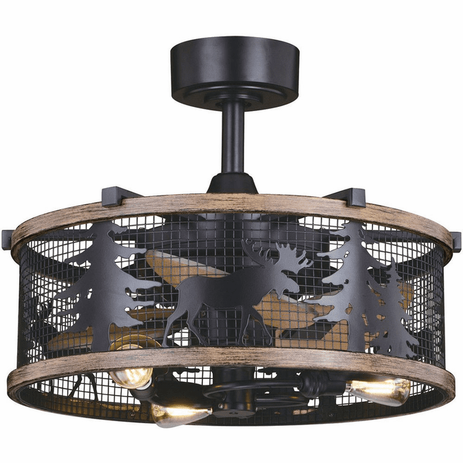 Vaxcel F0103 Kodiak Rustic Black and Burnished Teak LED Home Ceiling Fan