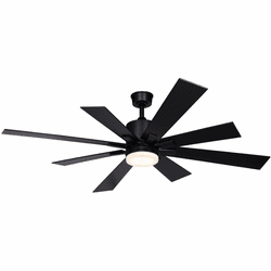 Vaxcel F0109 Crawford Contemporary Black LED Ceiling Fan