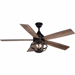 Vaxcel F0114 Huron Contemporary Black and Burnished Teak LED 52" Ceiling Fan