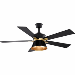 Vaxcel F0126 Scottsdale Modern Black and Gold LED 52" Ceiling Fan