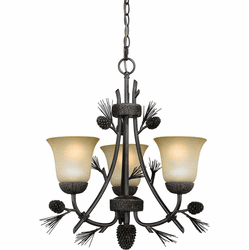 Vaxcel H0172 Sierra Country Black Walnut Chandelier Lamp