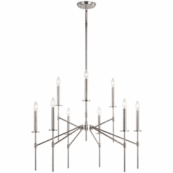 Vaxcel H0260 Kedzie Contemporary Polished Nickel Ceiling Chandelier