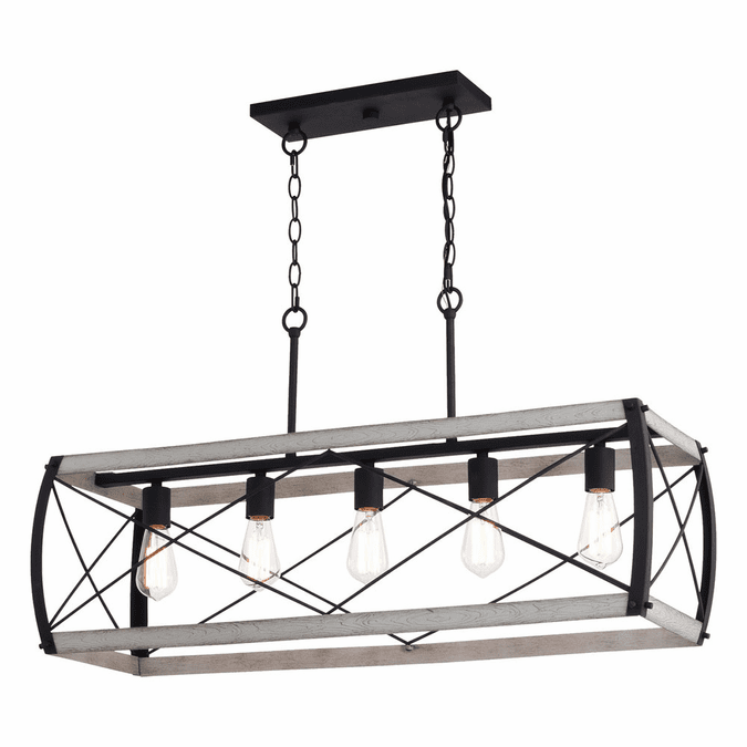 Vaxcel H0263 Montclare Modern Textured Black and White Ash Kitchen Island Lighting