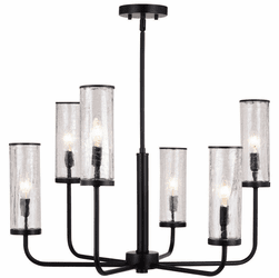 Vaxcel H0266 Glencoe Modern Matte Black Chandelier Light