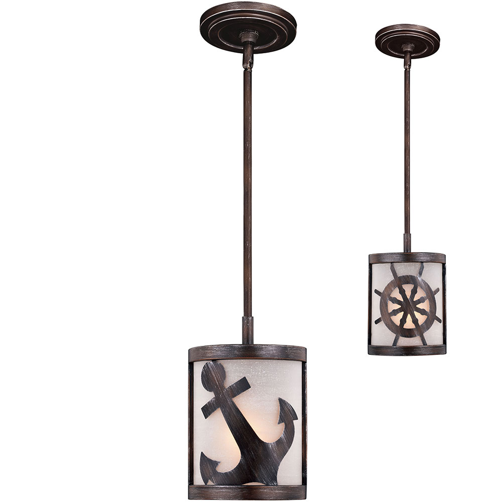 Vaxcel P0221 Nautique Sterling Bronze Mini Drop Ceiling Lighting - VXL ...