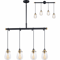 Vaxcel P0234 Kassidy Contemporary Black and Natural Brass Multi Pendant Light Fixture / Wall Lamp