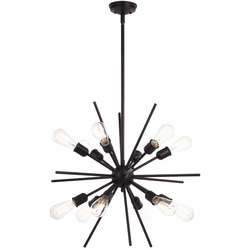 Vaxcel P0343 Estelle Modern Matte Black Chandelier Lighting