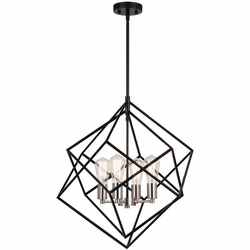 Vaxcel P0373 Rad Modern Black and Satin Nickel Pendant Light