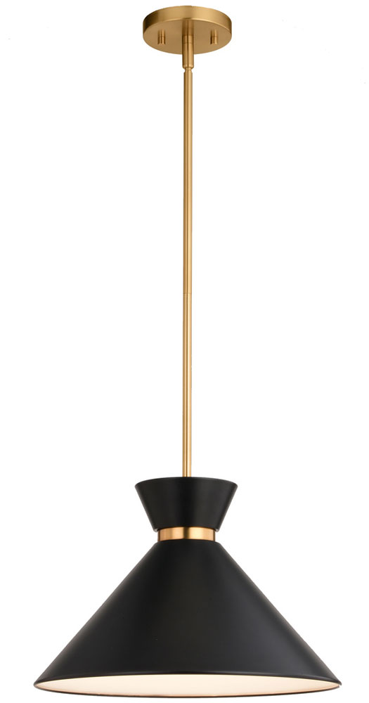 Vaxcel P0398 Racine Matte Black and Natural Brass Drop Ceiling Lighting