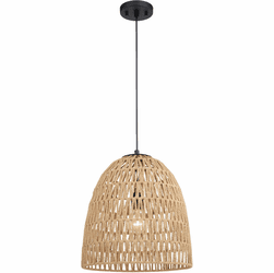 Vaxcel P0404 Nassau Modern Matte Black Hanging Lamp