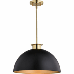 Vaxcel P0412 Devon Contemporary Matte Black and Satin Brass Hanging Light