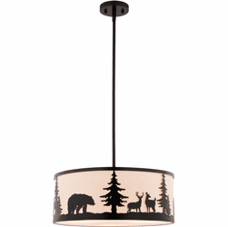 Vaxcel P0416 Acadia Modern Bronze Drum Hanging Lamp