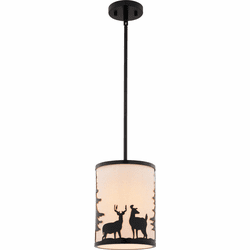 Vaxcel P0417 Acadia Modern Bronze Mini Drum Drop Ceiling Light Fixture