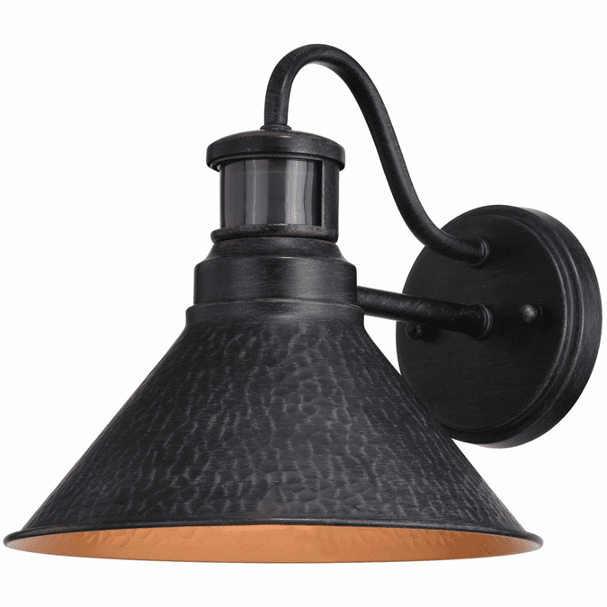 Vaxcel T0669 Outland Aged Iron and Light Gold 10" Motion Sensor Outdoor