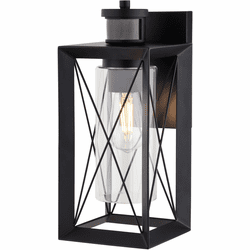 Vaxcel T0762 Milton Matte Black Dusk To Dawn Motion Sensor Exterior Lighting Sconce