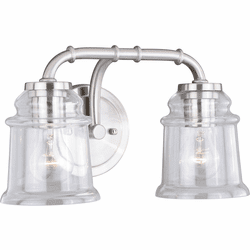 Vaxcel W0240 Toledo Modern Satin Nickel 2-Light Bathroom Lighting