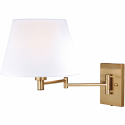 Vaxcel W0261 Chapeau Natural Brass Swing Arm Wall Lamp