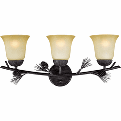 Vaxcel W0269 Sierra Rustic Black Walnut 3-Light Bath Light Fixture