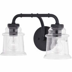 Vaxcel W0349 Toledo Matte Black 2-Light Bathroom Lighting