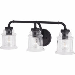 Vaxcel W0350 Toledo Matte Black 3-Light Lighting For Bathroom
