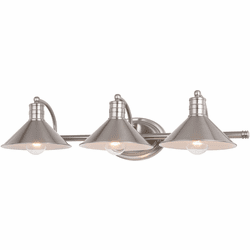 Vaxcel W0377 Akron Contemporary Satin Nickel and Matte White 3-Light Bathroom Sconce
