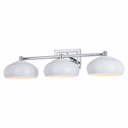 Vaxcel W0386 Belmont Modern Chrome and Gloss White 3-Light Bath Lighting Sconce