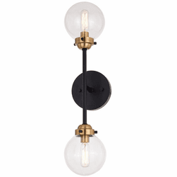 Vaxcel W0396 Orbit Contemporary Muted Brass and Oil Rubbed Bronze Wall Light Fixture