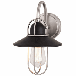 Vaxcel W0401 Galena Contemporary Matte Black and Satin Nickel Wall Lighting Fixture