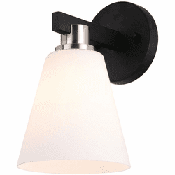 Vaxcel W0404 Vermont Matte Black and Satin Nickel Wall Sconce Light