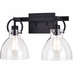 Vaxcel W0417 Ogden Modern Matte Black 2-Light Bathroom Light Sconce