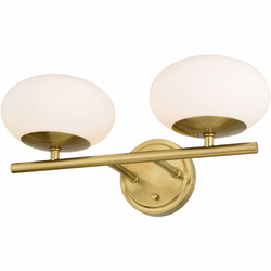 Vaxcel W0433 Sloane Contemporary Satin Brass LED 2-Light Bath Lighting Fixture